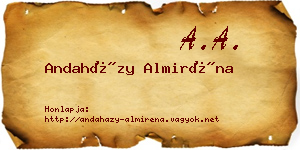 Andaházy Almiréna névjegykártya